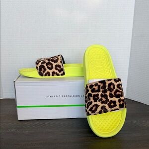 APL Iconic Energy Leopard Calf Hair Slides Size Women's 10 Men's 8.5 RARE Color